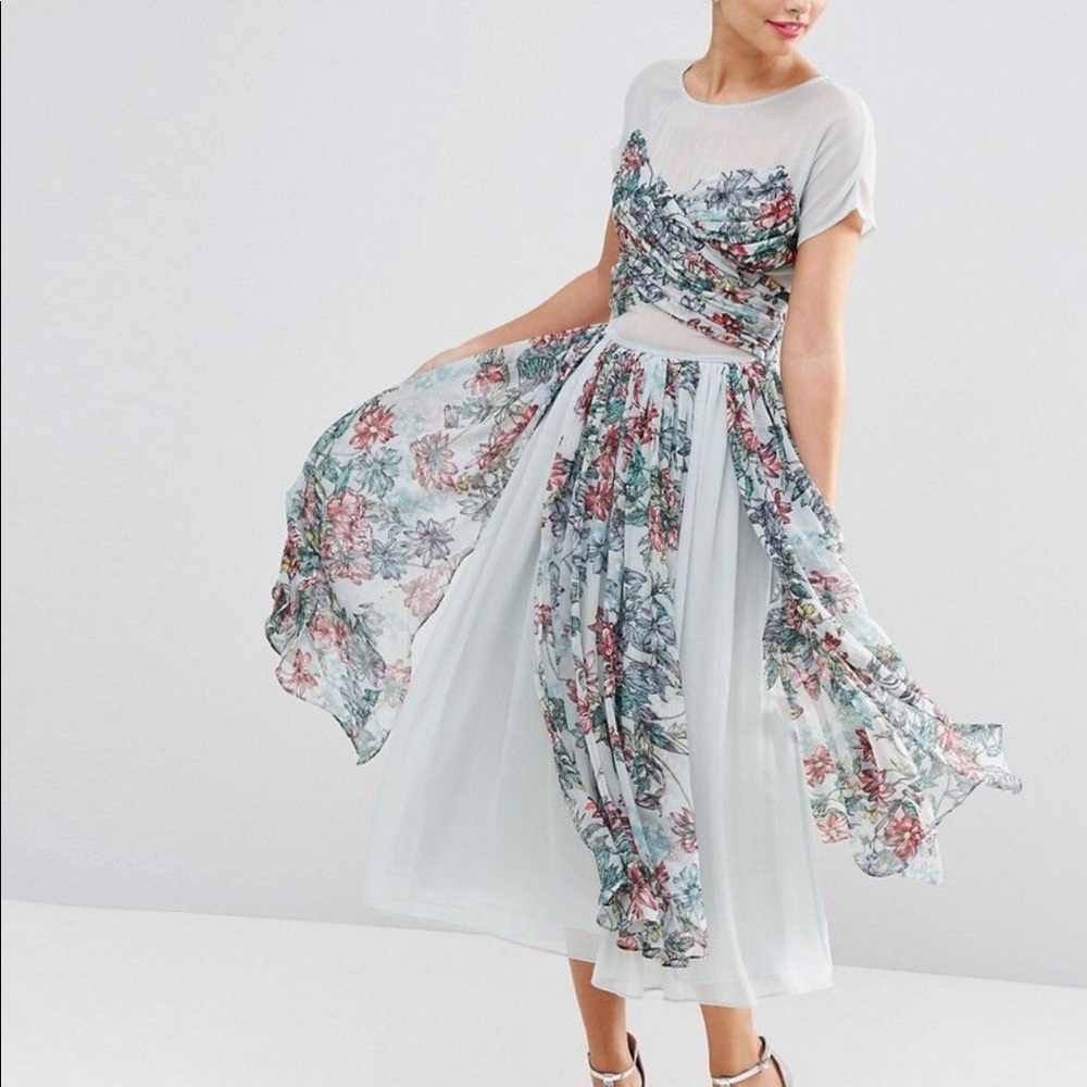 Asos soft floral midi dress